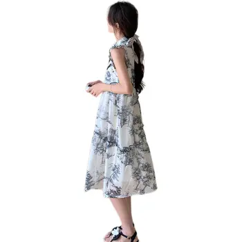 TEME Sleeveless Dress Women's Ink Wash Painting