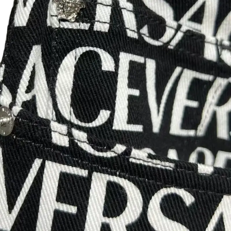 VERSACE FW24 Casual Pants Men's Black White-3