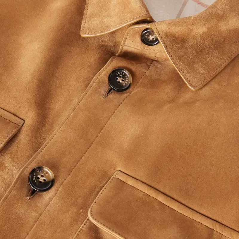 Loro Piana FW24 Leather Jacket Men's Hickory Nut-6