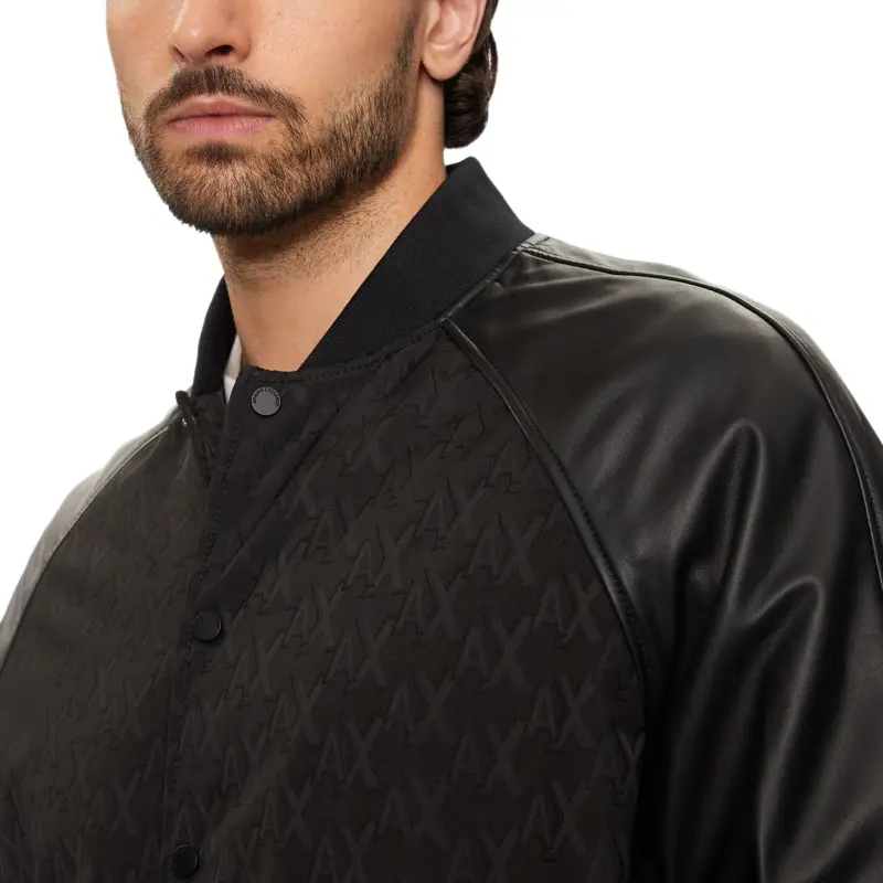 ARMANI EXCHANGEAE Leather Jacket Men's Black-3