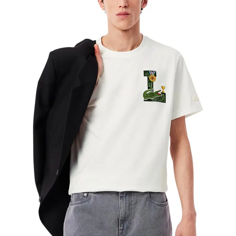 LACOSTE T Shirts Men 70V/Ecru-2