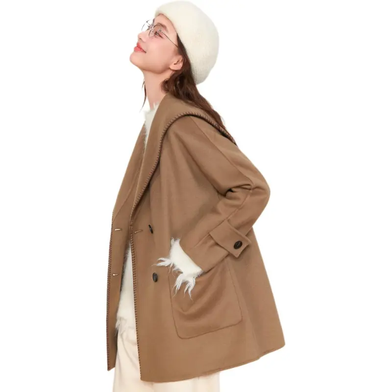 ZIHAN Coats Women's Khaki Green-2