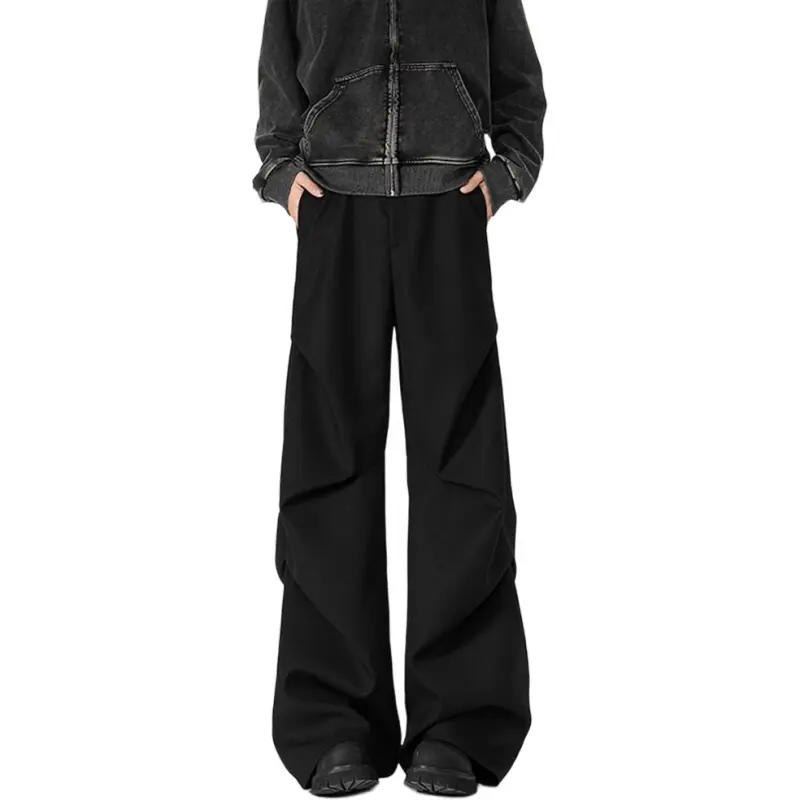 BENGEN Casual Pants Unisex Black-1