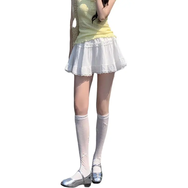 Mu Xiao Xin Casual Short Skirts Women's White-4