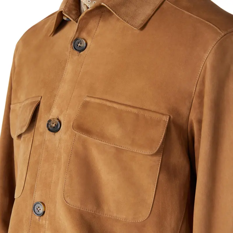 Loro Piana FW24 Leather Jacket Men's Hickory Nut-5