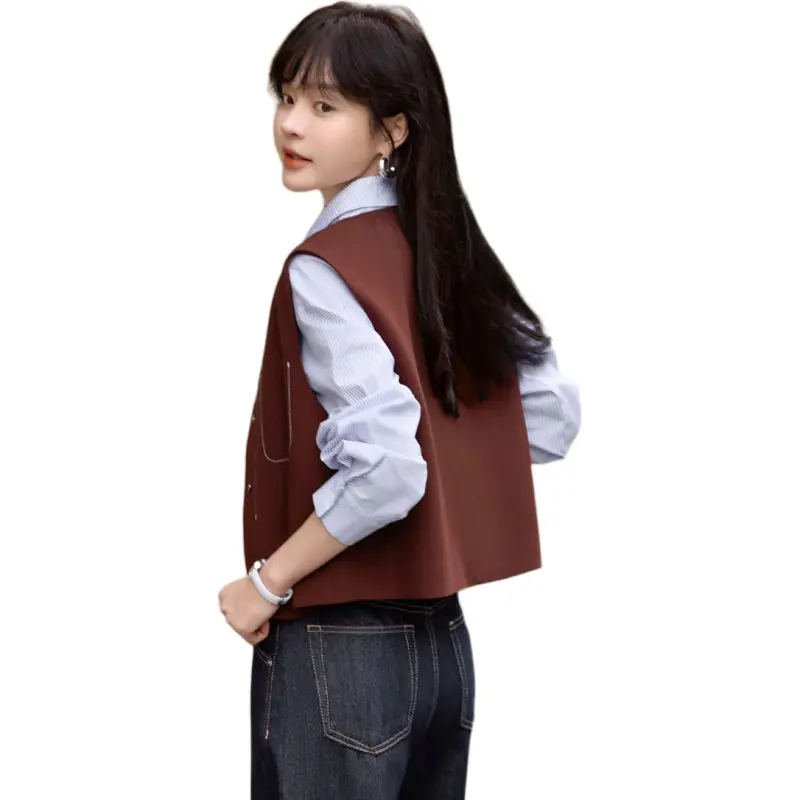 Flowers In Water Vest Women's Dark Red-0