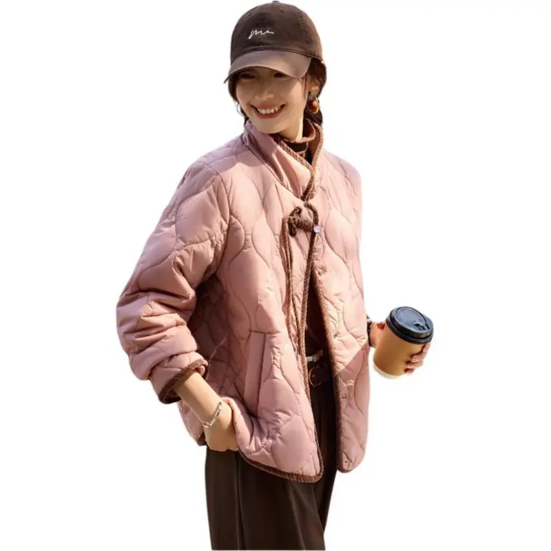 Mo Han Yi Mei Puffer Jacket Women's Leather Pink-1