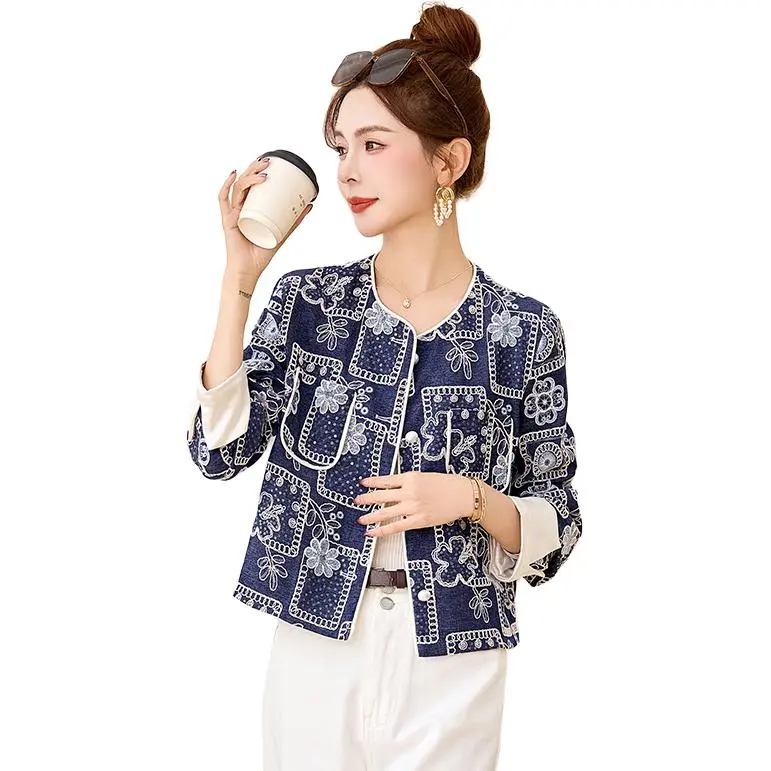 Yi Mengyuan Jacket Women's Denim Blue-2