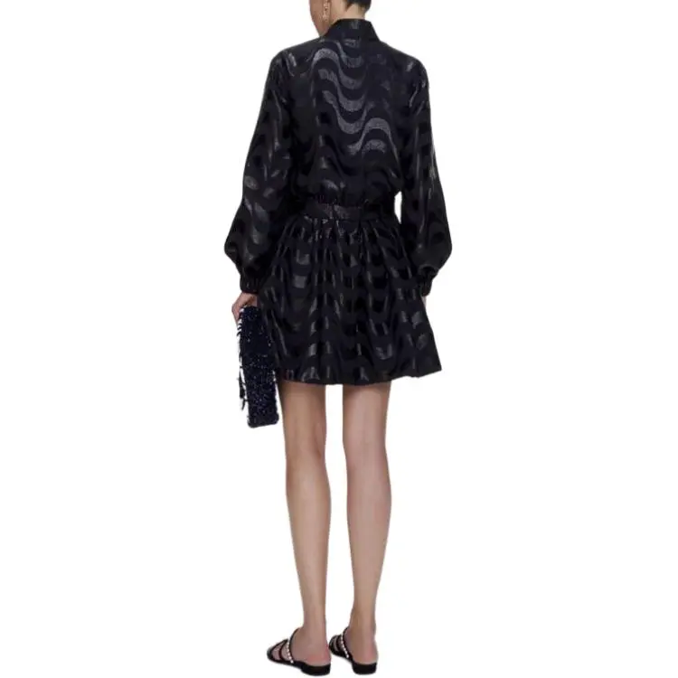 CHANEL Long-Sleeved Dresses Women's Black-3