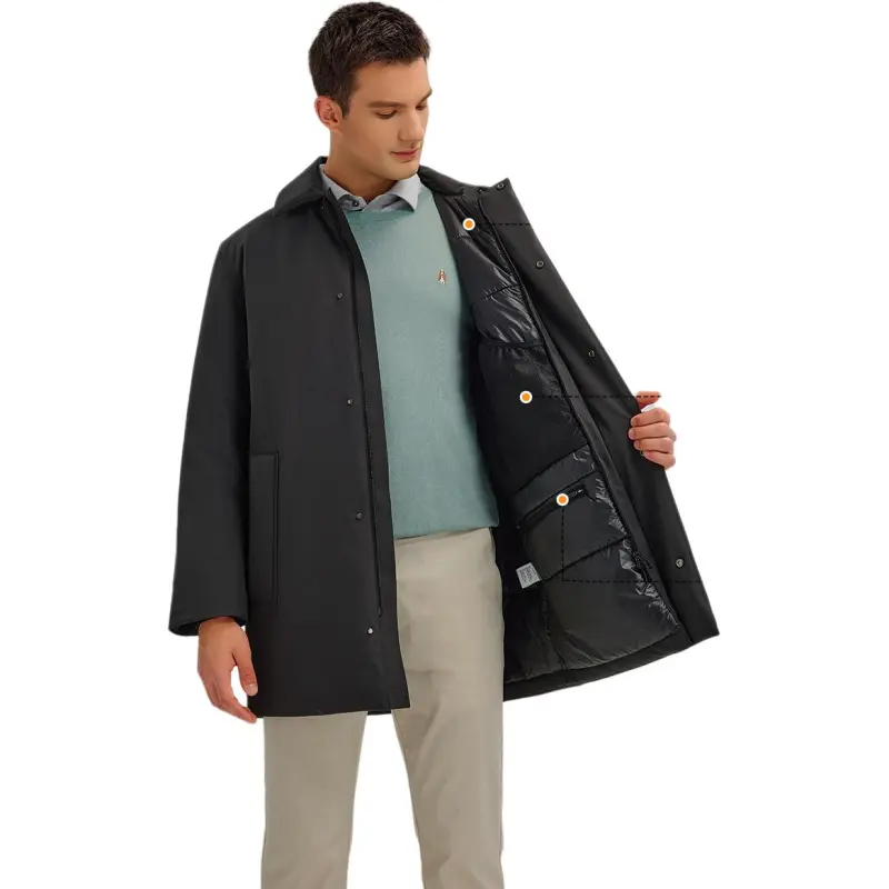 Hush Puppies Puffer Jacket Men's Pitch Black-4