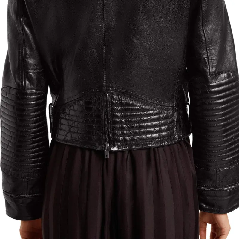 Golden Goose Off Center Zipped Leather Jacket-6
