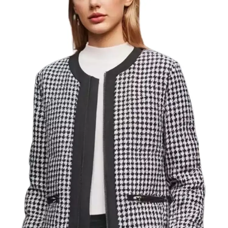 DIOR Houndstooth Zip Up Jacket-2