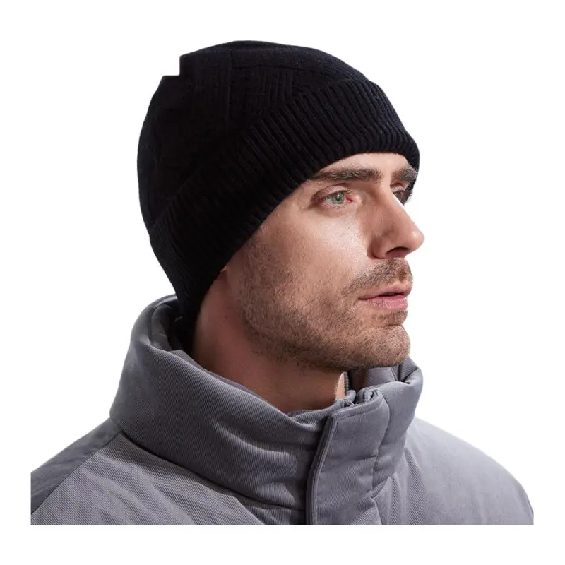 H YXIANG Pure Wool Beanies Men's-3