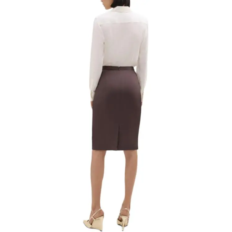 THEORY Casual Long Skirts Women's Coffee Brown-3