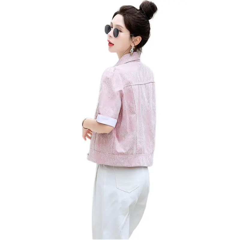 XIAOJUCHUANLI Denim Jacket Women's-0