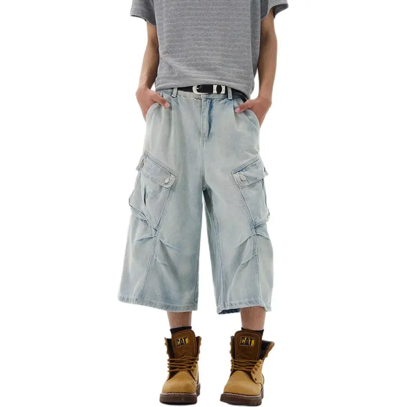 Weles Denim Shorts Unisex Light Blue-1