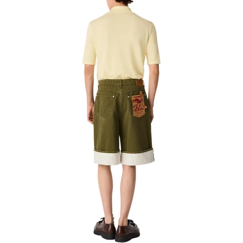 Bottega Veneta SS25 Denim Shorts Men's Olive Green-1