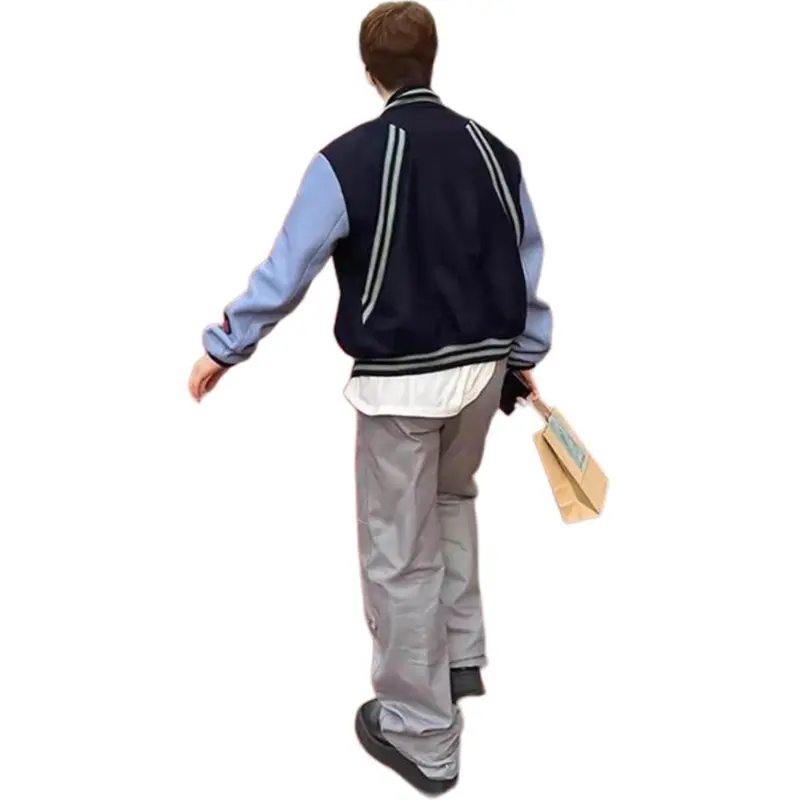 TESTUNG Baseball Jacket Unisex Navy Blue-7