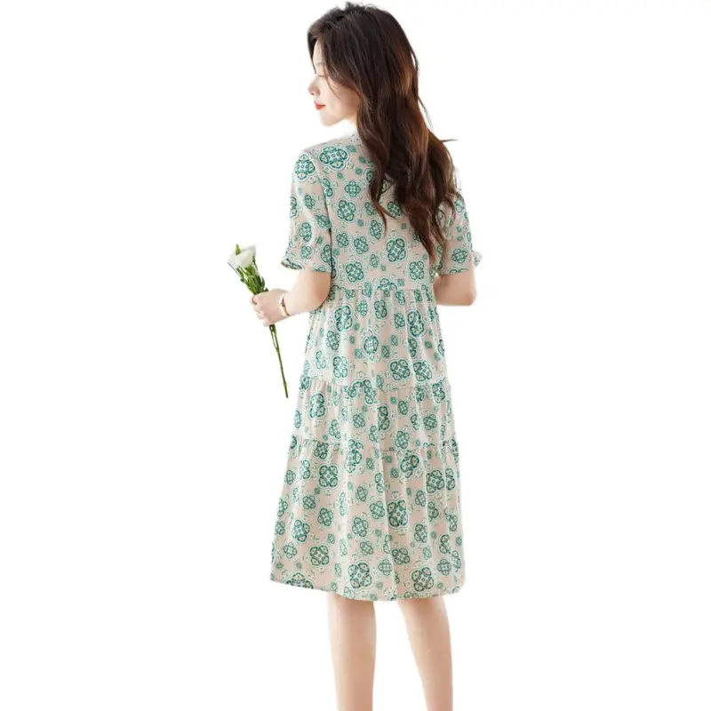 PIERRE CARDIN Short Sleeved Dresses Women's Green-1