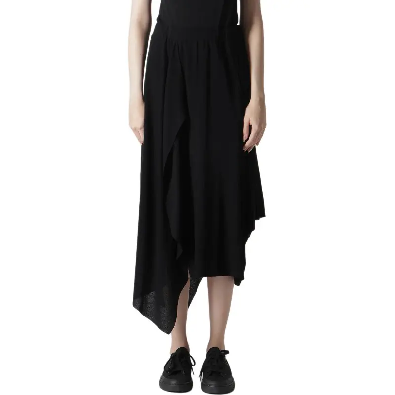 Yohji Yamamoto Femme SS25 Casual Long Skirt Women's Black-3