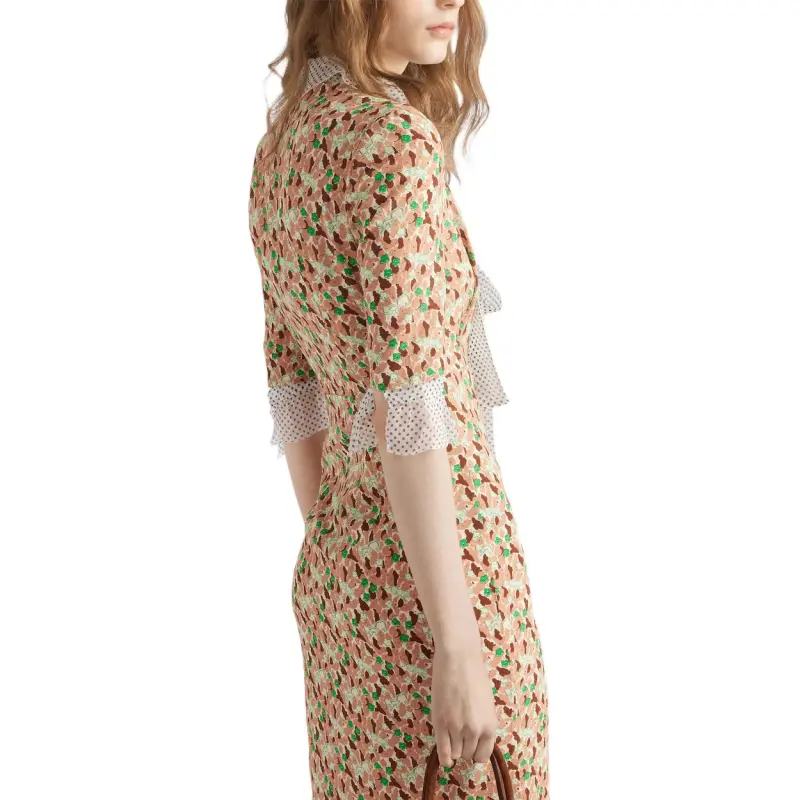 PRADA Printed Georgette Midi Dress-3