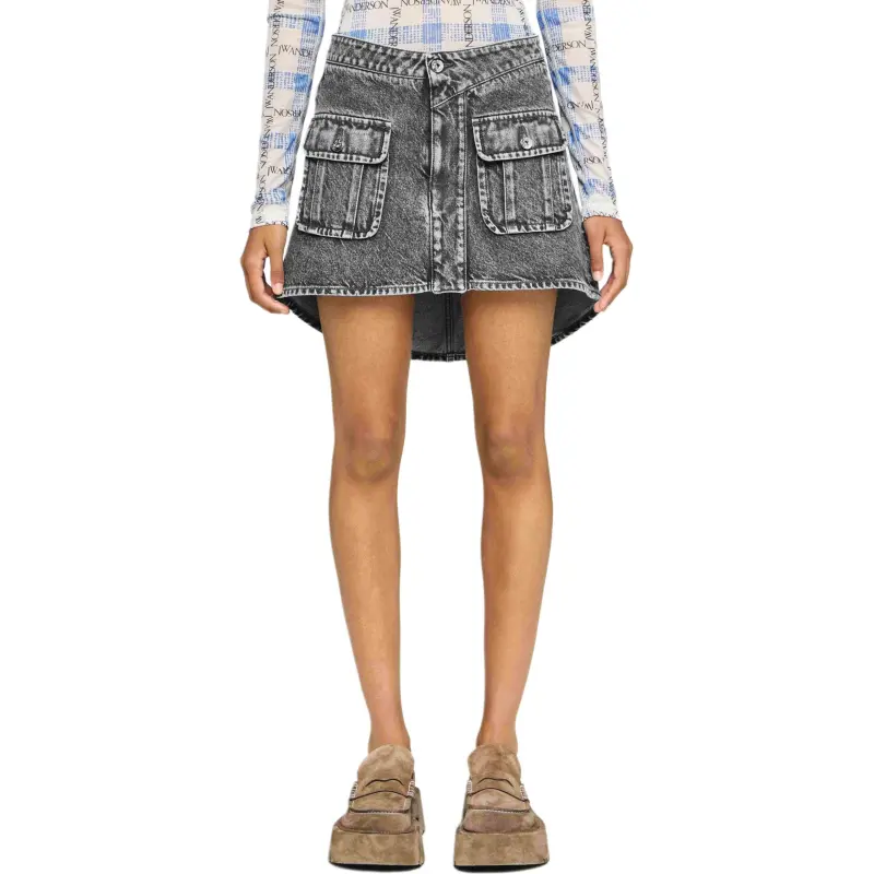 JW Anderson Logo Patch Denim Skirt-3