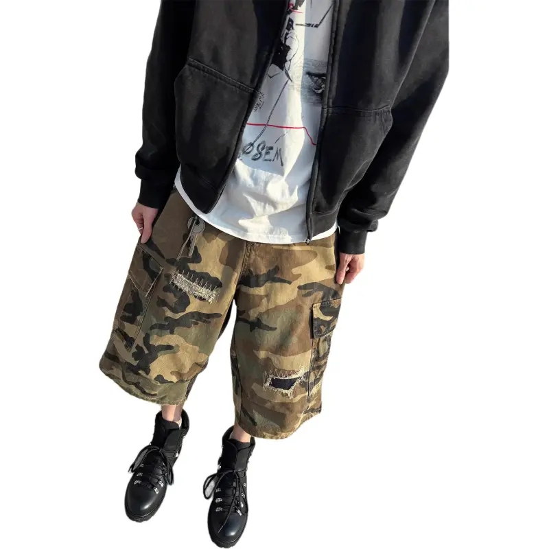 FA2LO Denim Shorts Unisex Camouflage-3