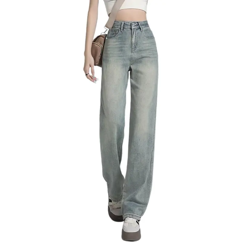 Ya Sheep People Spring And Summer Jeans Regular Women's Blue-1