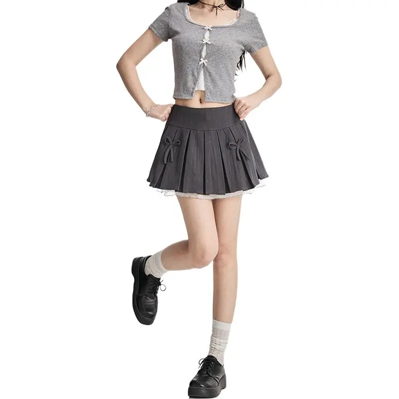 Kazakhstan Casual Short Skirts Women's Gray-3