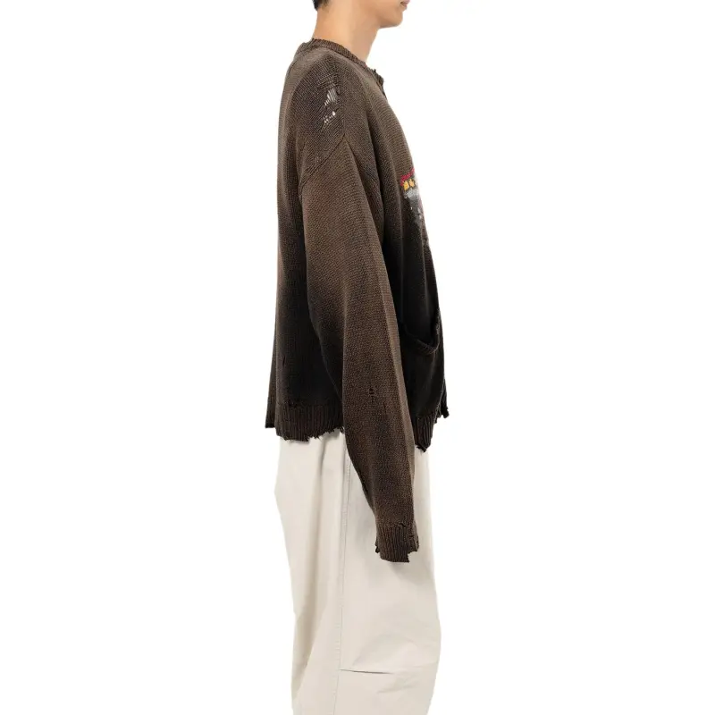 Maison Mihara Yasuhiro Zip Up Intarsia Knit Cardigan-4