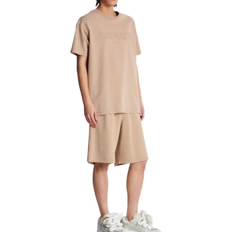 BALMAIN Logo embroidered Cotton T shirt-5