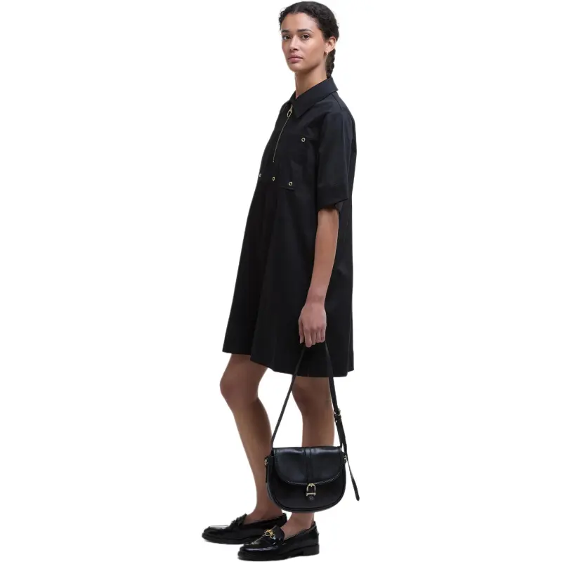 BARBOUR Short Sleeved Dress Women's Black-3