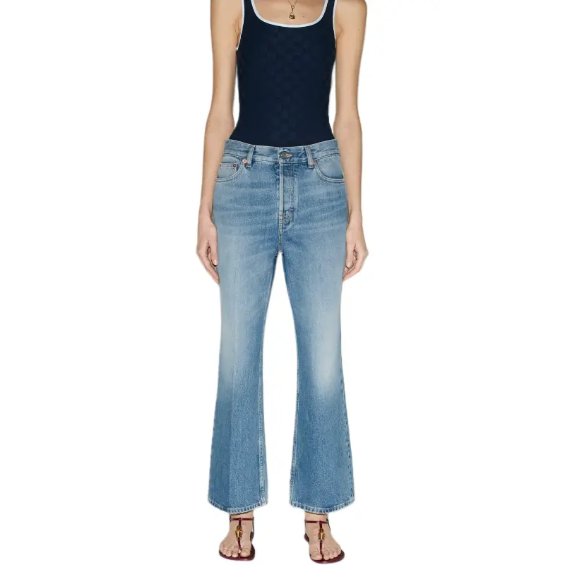 GUCCI FW25 Lido Collection Jeans Women's Blue-3