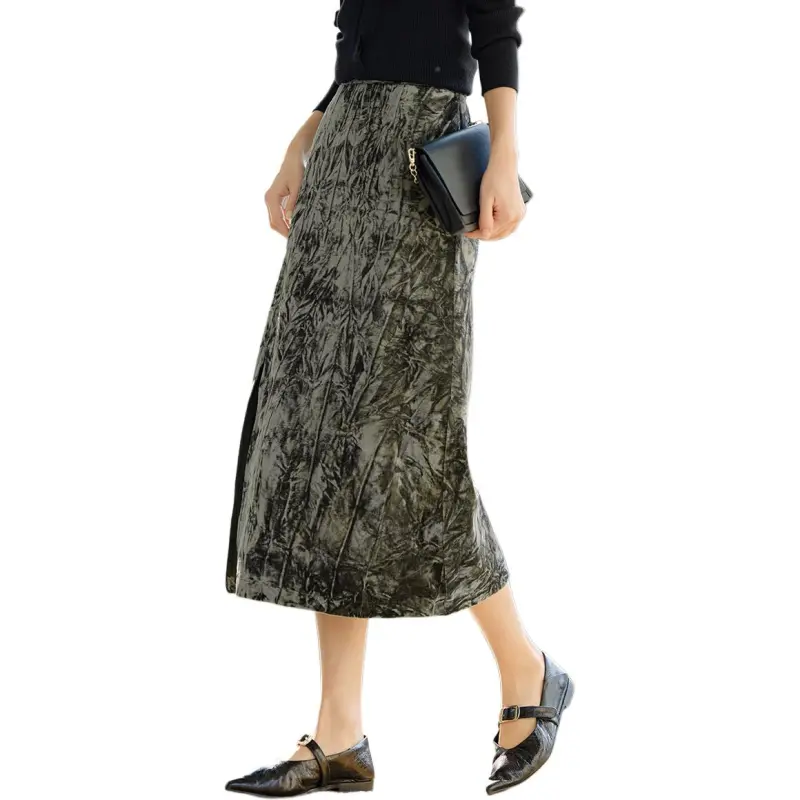 XWI Casual Long Skirts Women's Pea Green-2
