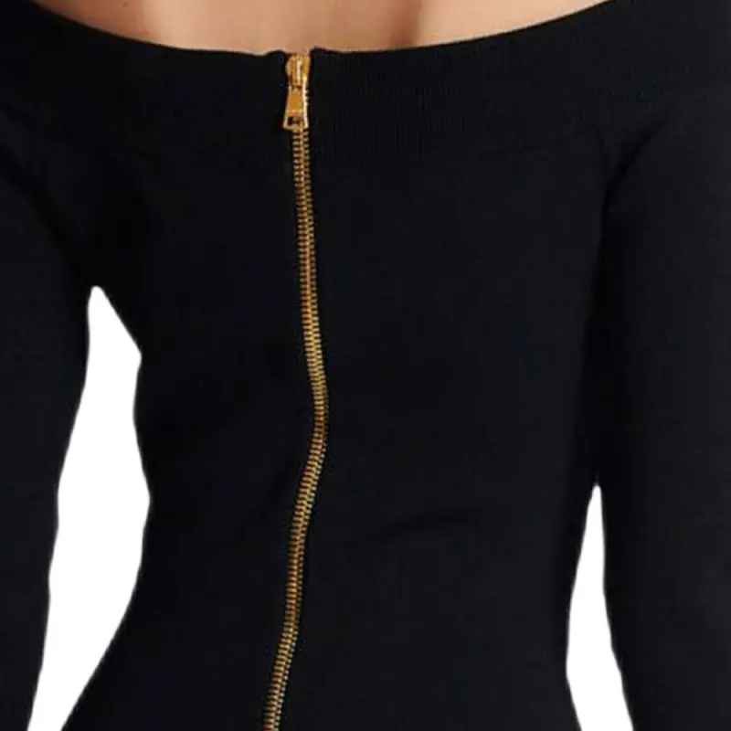 BALMAIN Long Plain Knit Dress-5