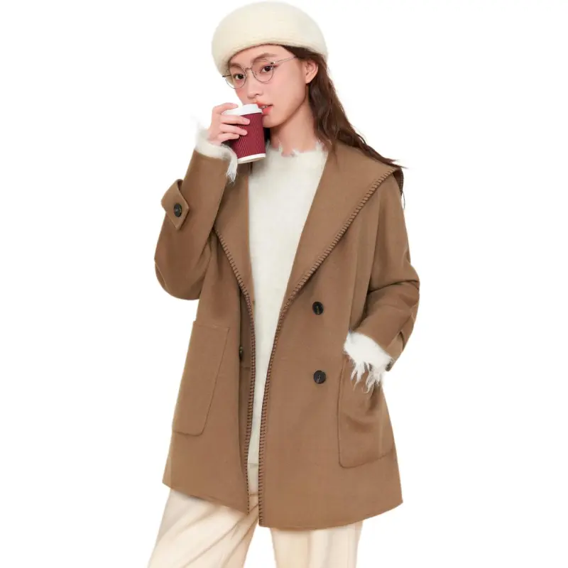ZIHAN Coats Women's Khaki Green-3