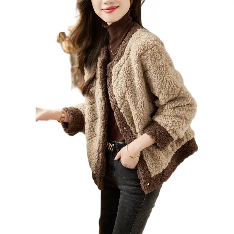 XWI Velvet feel Coat Women's Light Coffee-2