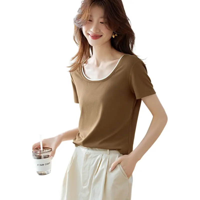 Mo Han Yi Mei T Shirt Women's Dark Khaki-1