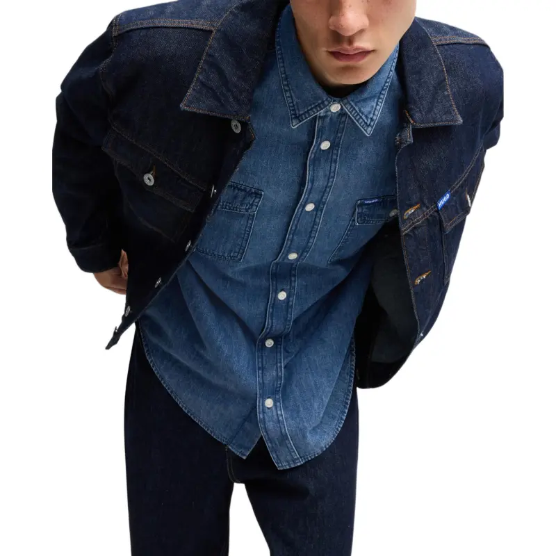 HUGO BOSS Shirts Men Blue-4