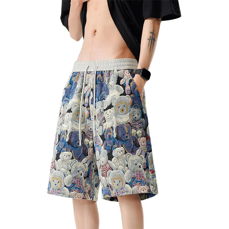 JIMI&JONS Casual Shorts Unisex Blue Bear-2