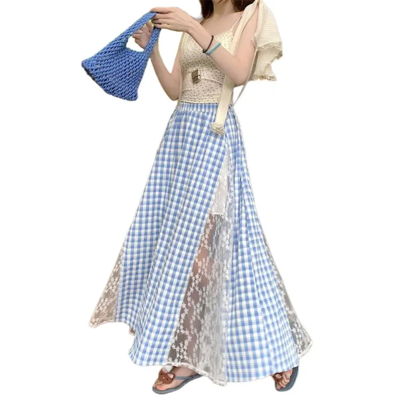 Flowers In Water Casual Long Skirt Women's-1