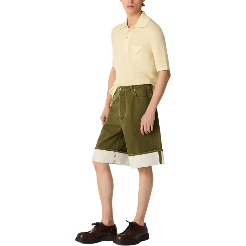 Bottega Veneta SS25 Denim Shorts Men's Olive Green-2