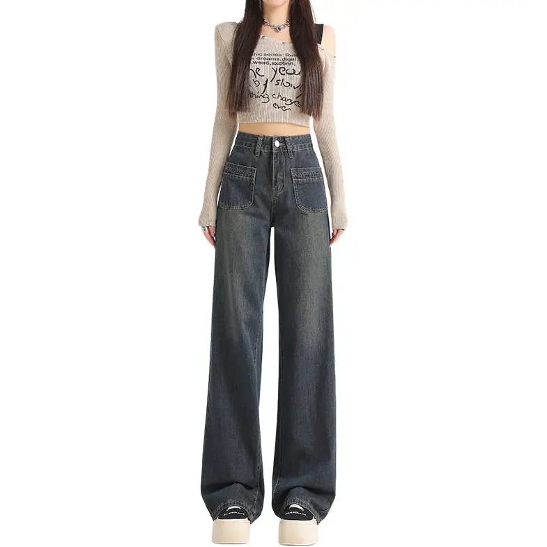 FAWENXIANGZI Jeans Women's Concrete Gray-1