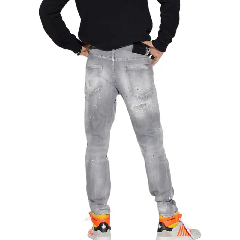 DSQUARED 2 Paint Splatter Detailed Embellished Slim Fit Jeans-4