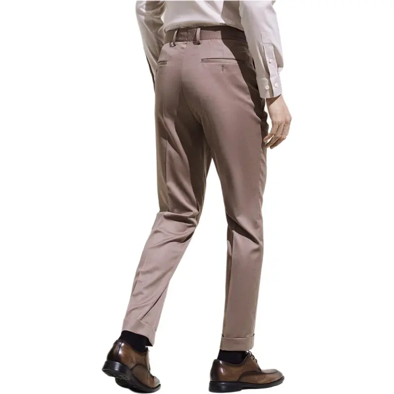 SAINT ANGELO Suit Trouser Men's Brown Pink Solid Color Fabric-1
