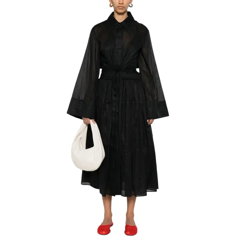 JIL SANDER Cut Out Poplin Shirt Dress-1