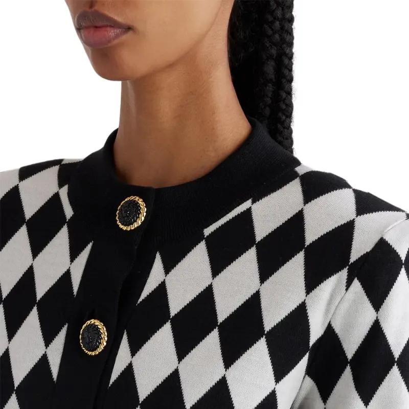 BALMAIN Diamond Shaped Buttoned Cardigan-6