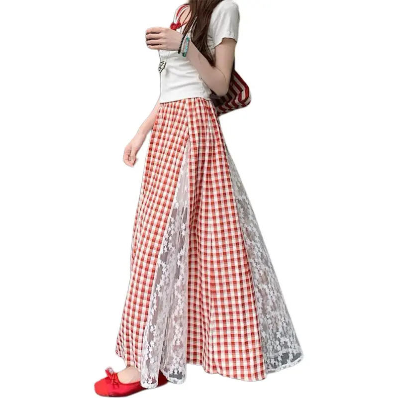 Flowers In Water Casual Long Skirt Women's-3