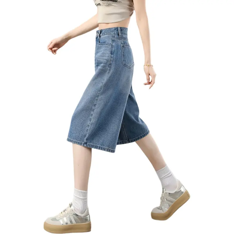 Weixi Denim Shorts Women's Medium Blue-2
