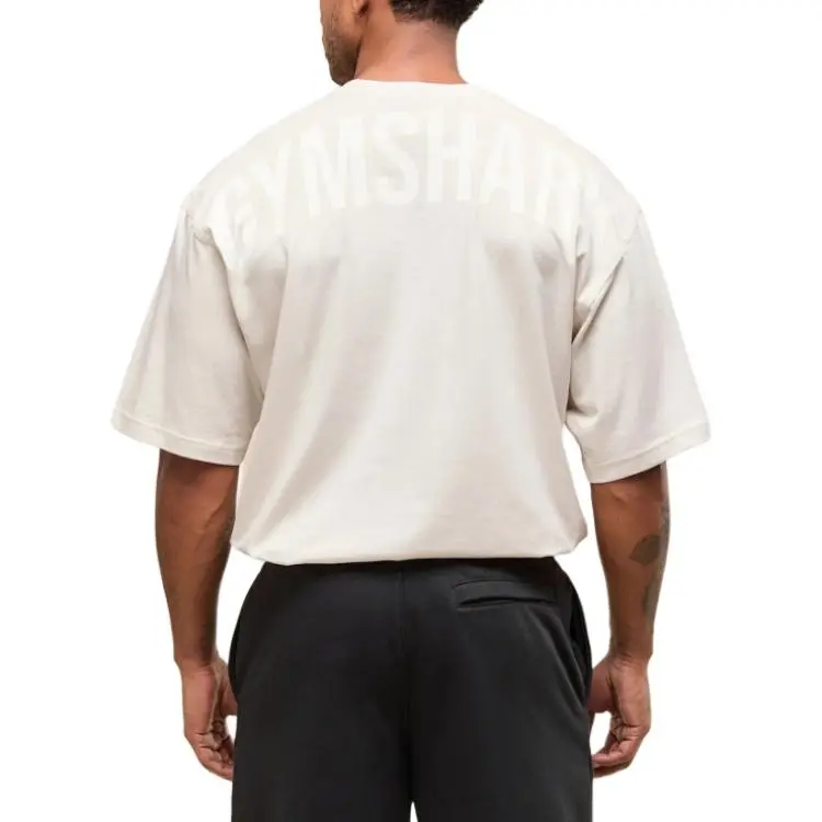 GYMSHARK Power T Shirt Men's Oat White-1